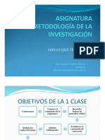 Clase 1 y 2 de Metodologia de La Investigacion