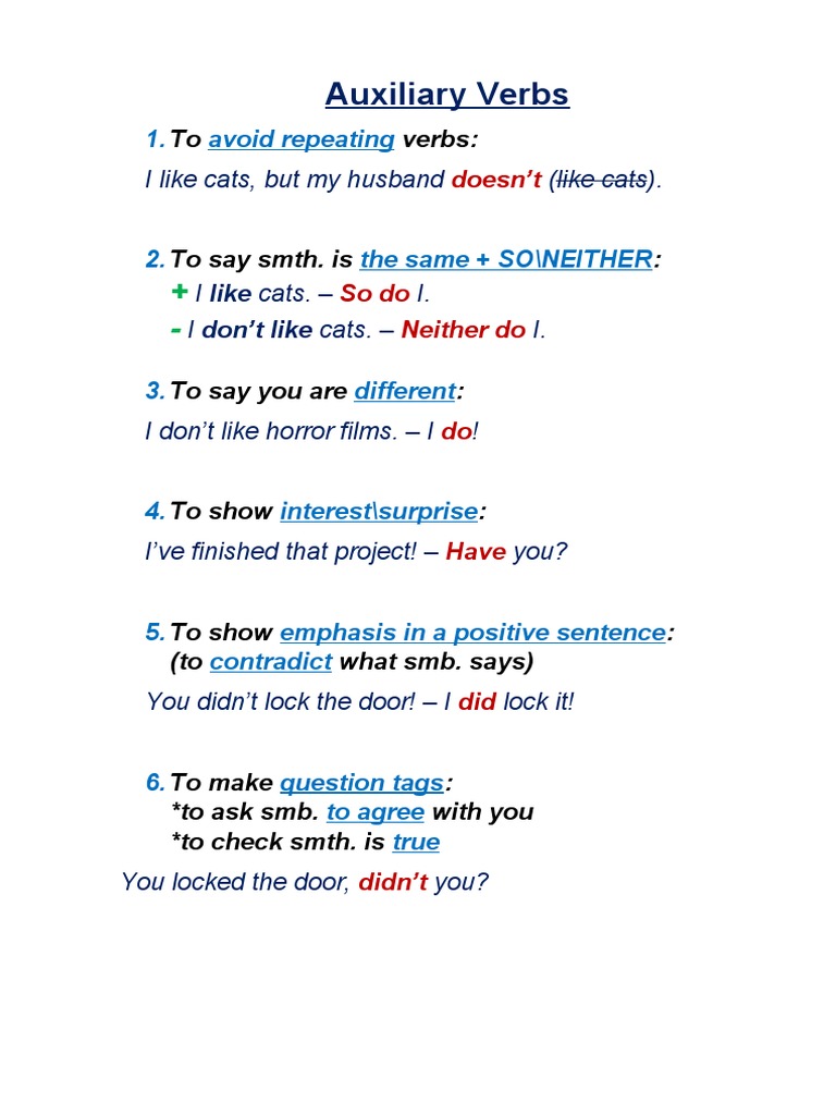 Understanding Auxiliary Verbs in Sentences | PDF