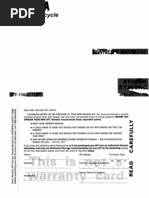 Yamaha XT600E Workshop Manual - Verysmall | PDF