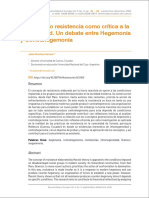 El Concepto Resistencia Como Crítica A La Modernidad. Un Debate Entre Hegemonía y Contrahegemonía