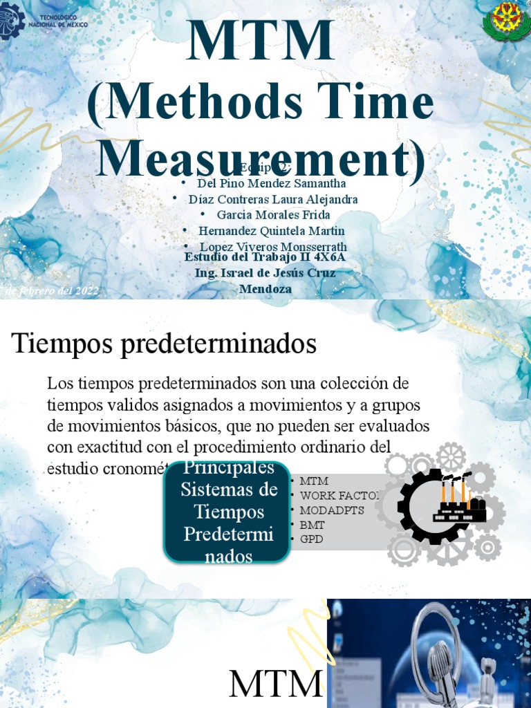MTM: Métodos de Medición de Tiempos | PDF | Hora | Mano