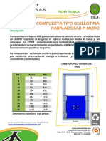 Compuerta TIPO GUILLOTINA PARA ADOSAR A MURO - 43