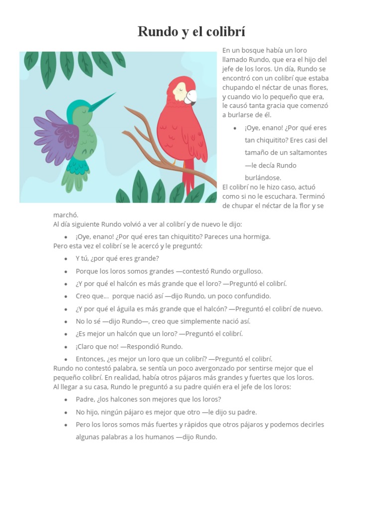Rundo y el colibri | PDF | Aves