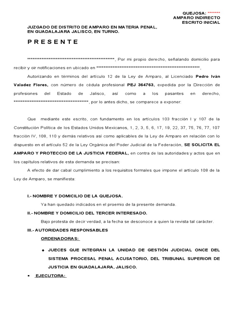 Amparo Contra Orden de Aprehension. | PDF | Violación | Demanda judicial
