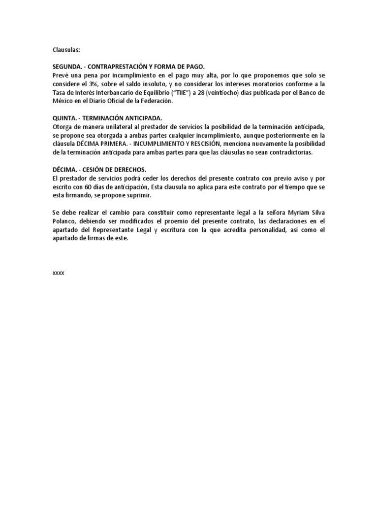 Cláusula de Terminación Anticipada | PDF