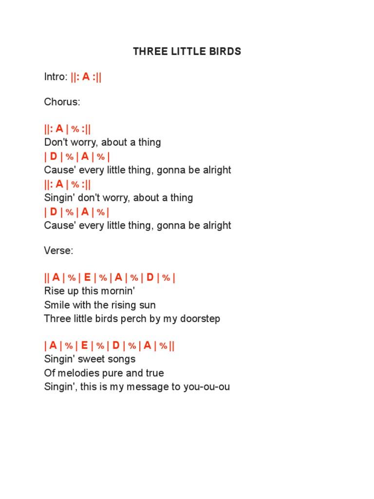 Three Little Birds PDF