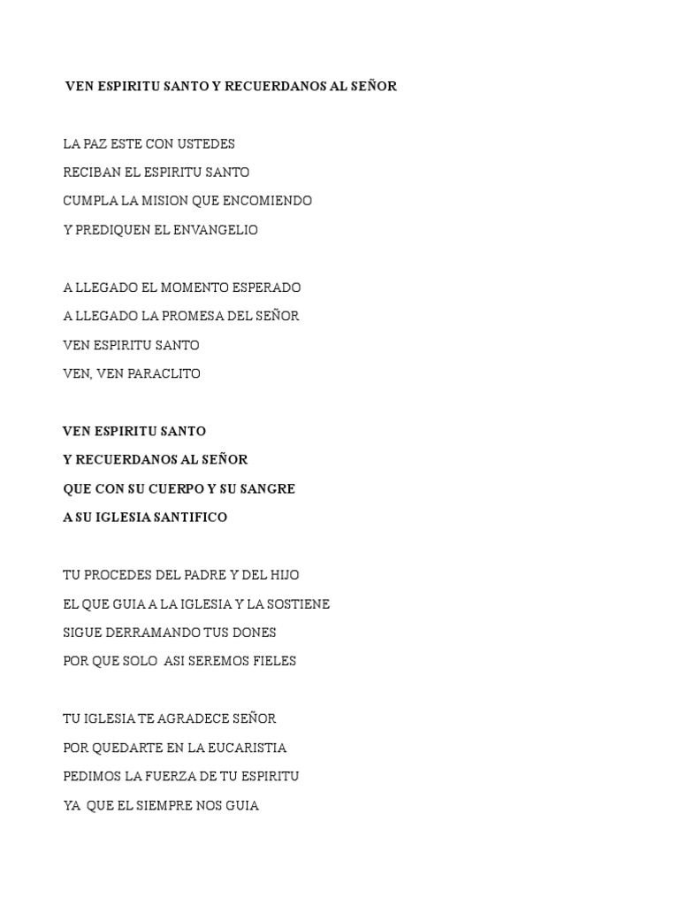 Ven Espiritu Santo PDF