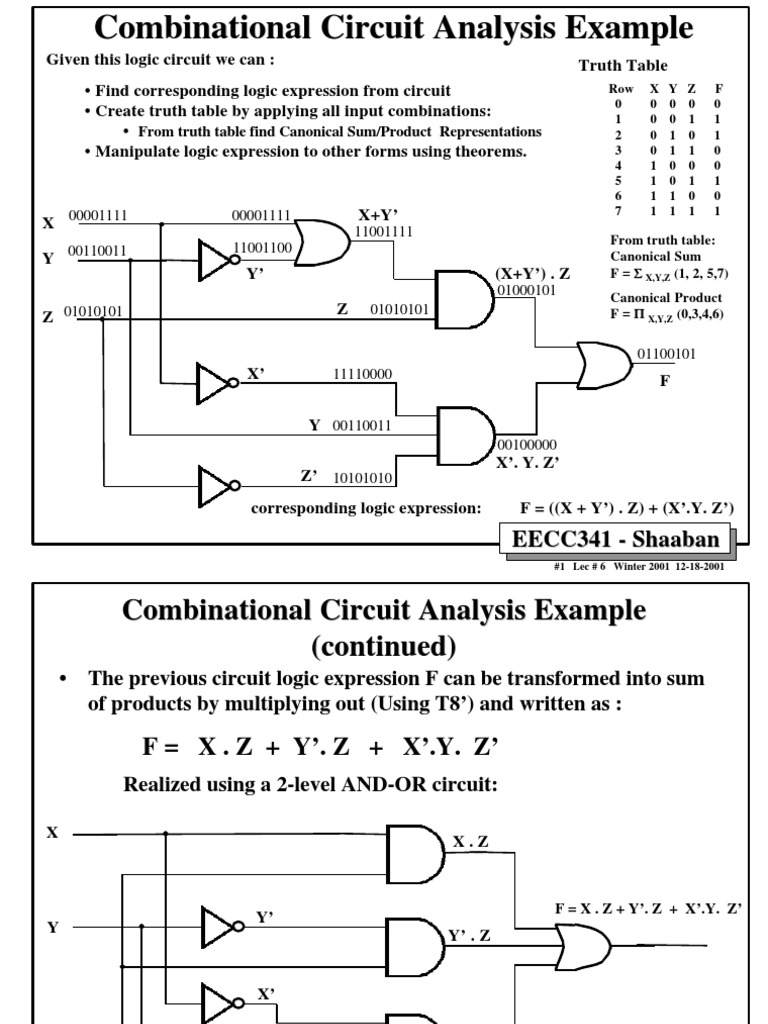 Combinational Circuit Analysis Example | PDF | Mathematical Logic | Logic