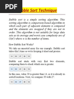 Bubble Sort Technique