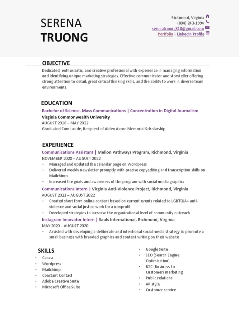 Serena Truong Resume 2023 PDF - 1688061739