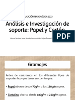 Análisis e Investigación de Soporte Papel y Cartón PDF