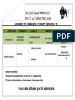 HORARIOS BTO Matutino - Periodo 2 - B