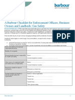 Checklist: A Barbour Checklist For Enforcement Officers, Business Owners and Landlords: Gas Safety