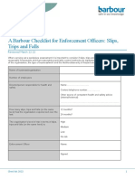 Checklist: A Barbour Checklist For Enforcement Officers: Slips, Trips and Falls