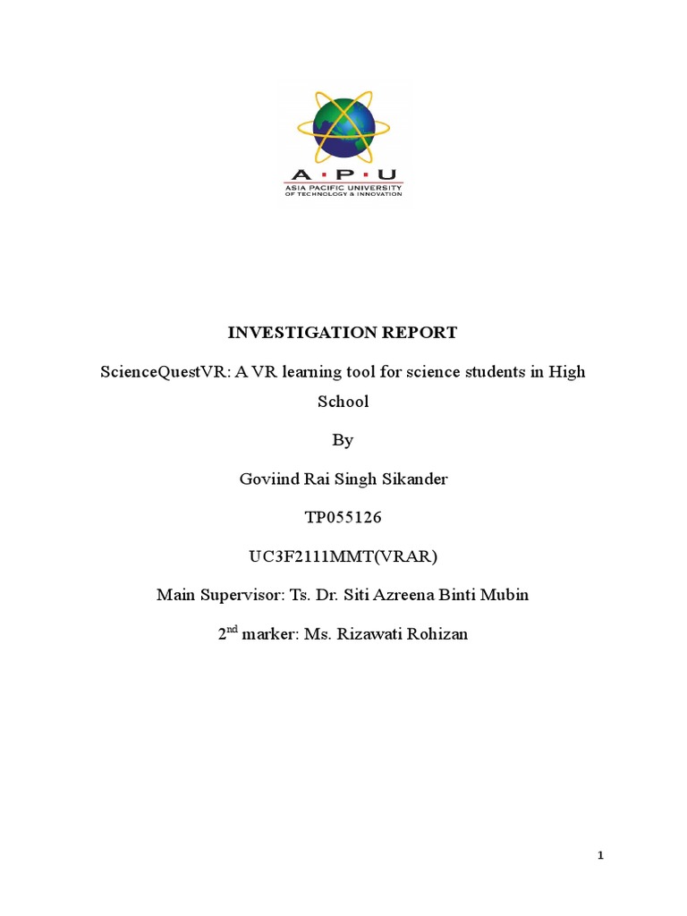 IR Format Example PDF Virtual Reality Software Development Process