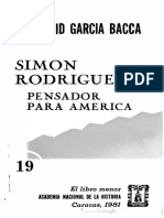 Bacca, J. (1981) - Simón Rodríguez. Pensador para América. Caracas, Venezuela - Academia Nacional de La Historia