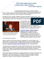 ConJur - TSE Adia Julgamento Com Três Votos Por Inelegibilidade de Bolsonaro