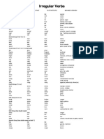 Irregular Verbs List