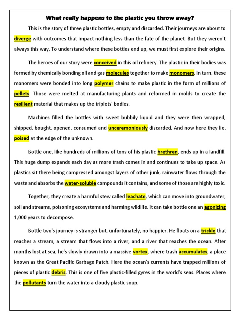 What Really Happens To The Plastic You Throw Away Script PDF