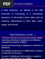 Imp Data Dictionary