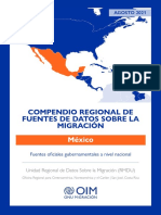 Mexico - Compendio Regional de Fuentes de Datos Sobre La Migracion - Oim Rmdu Ro San Jose - Agosto 2021 1