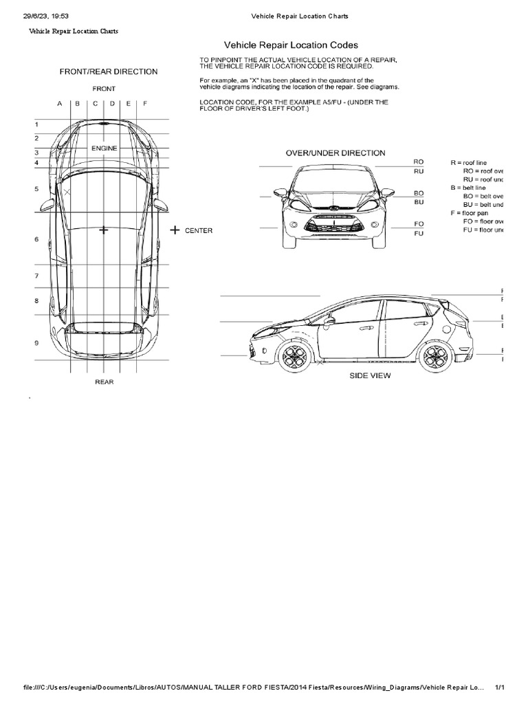 Vehicle Repair Location Charts Ford Fiesta 1.6 | PDF