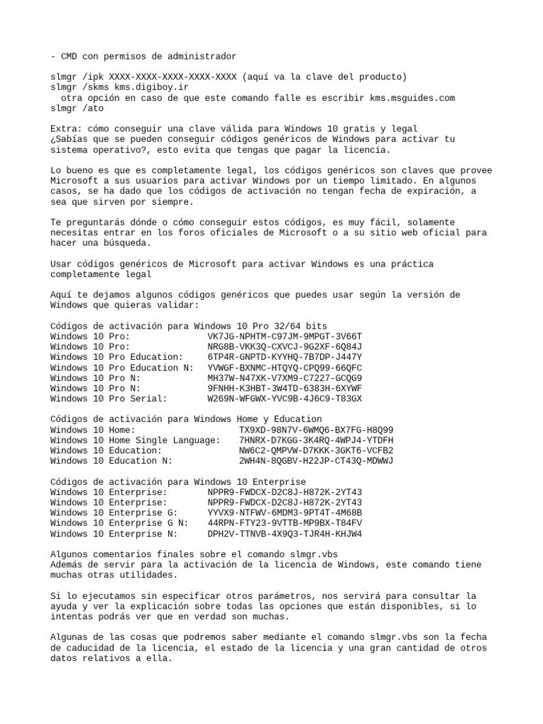 Activa windows cmd pdf windows 10 microsoft windows