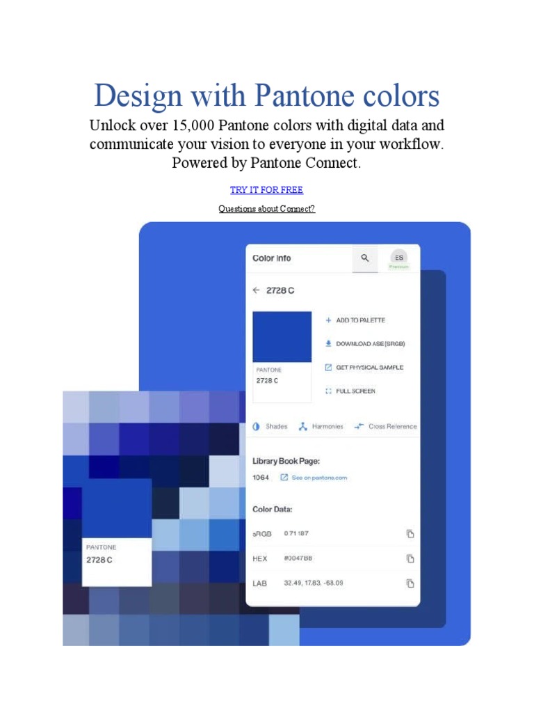 Design with Pantone Connect Tools | PDF | Software | Computing