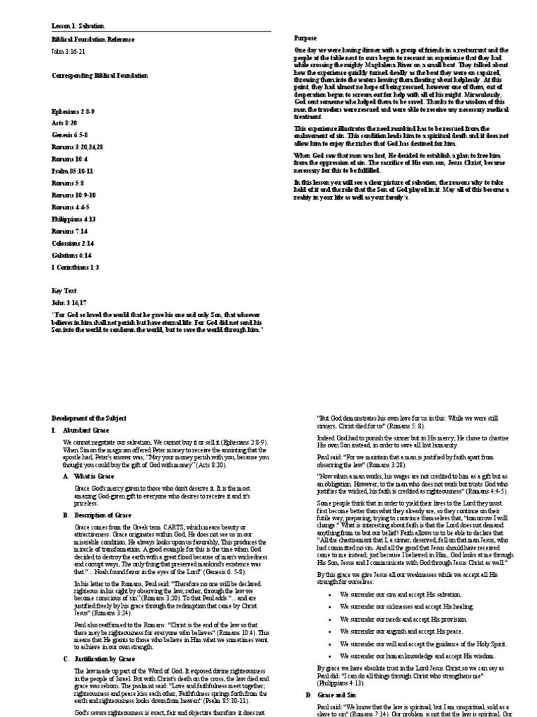 Understanding Salvation Through Grace | PDF | Justification (Theology ...