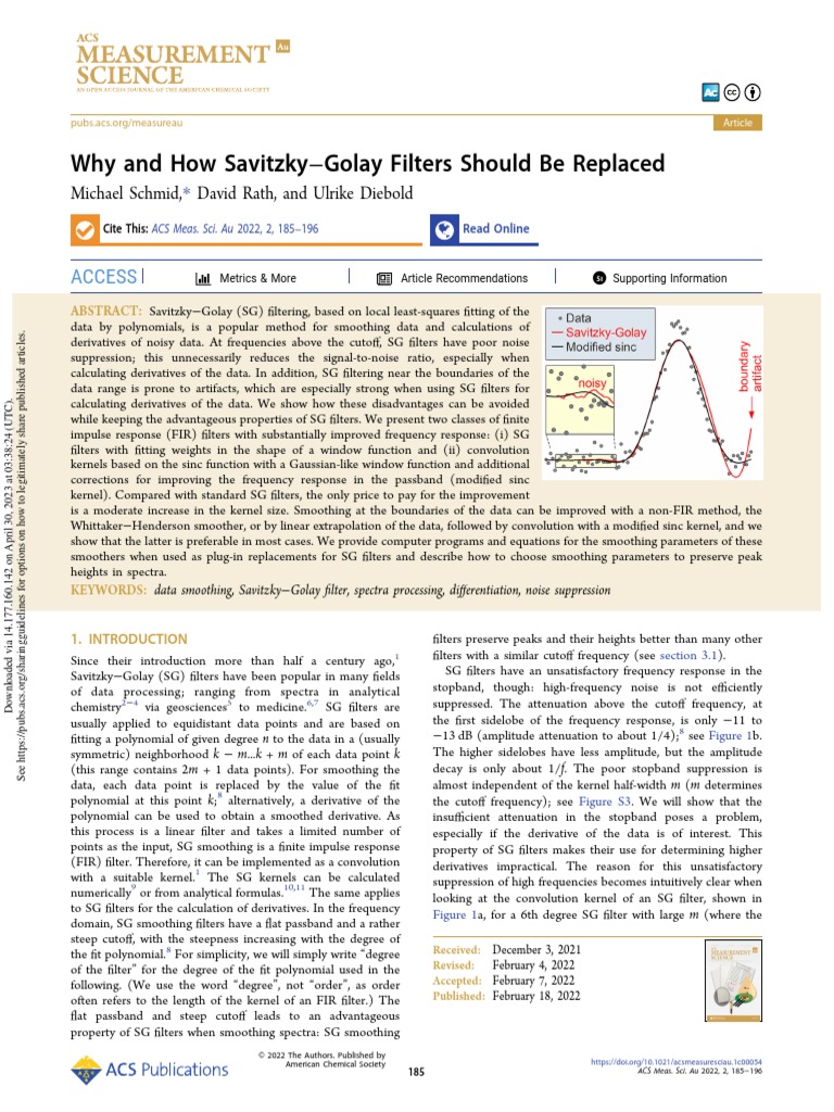 Improving Savitzky-Golay Filters | PDF | Convolution | Filter (Signal ...