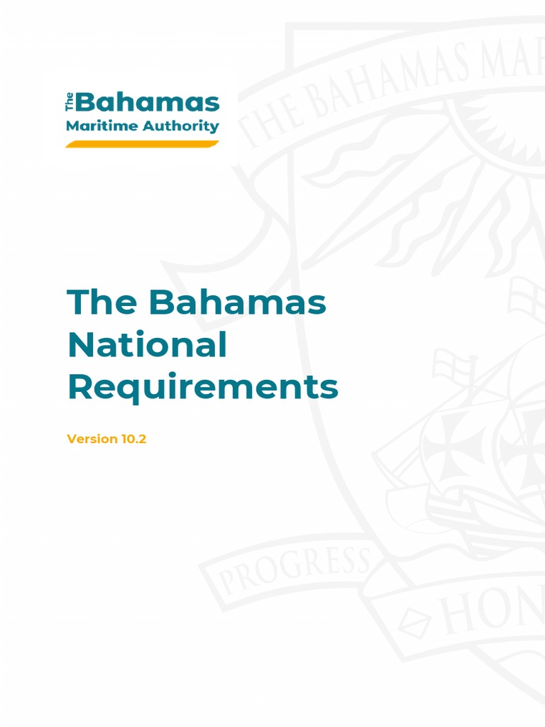 Bahamas National Requirements PDF Ships Water Transport