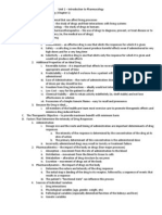 Pharmacology Unit 1 Outline