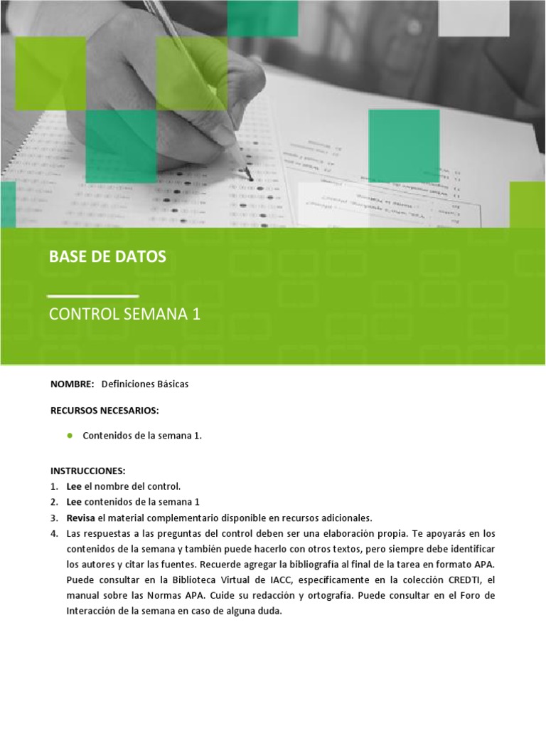 S1 Control Set A Basbd1304 | PDF | Bases de datos | Tecnologías de la ...