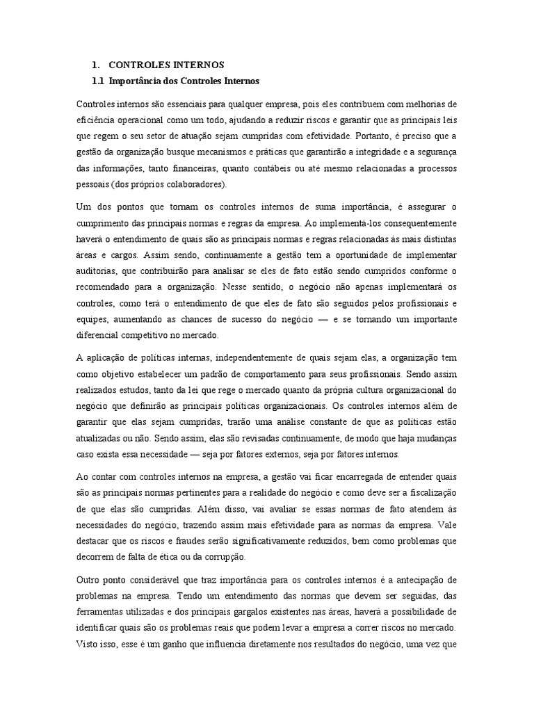CONTROLES INTERNOS - Dotx | PDF | Economias | Business