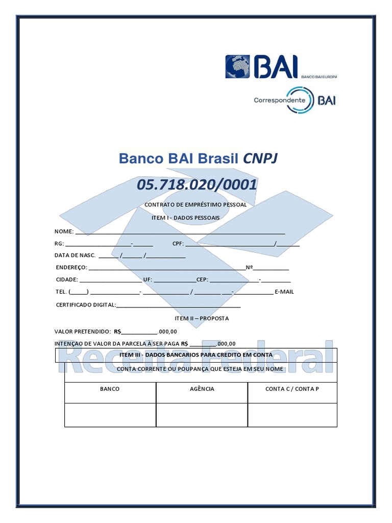 Contrato Bai | PDF | Empréstimos | Crédito
