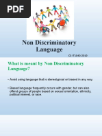 1 Non Discriminatory Language