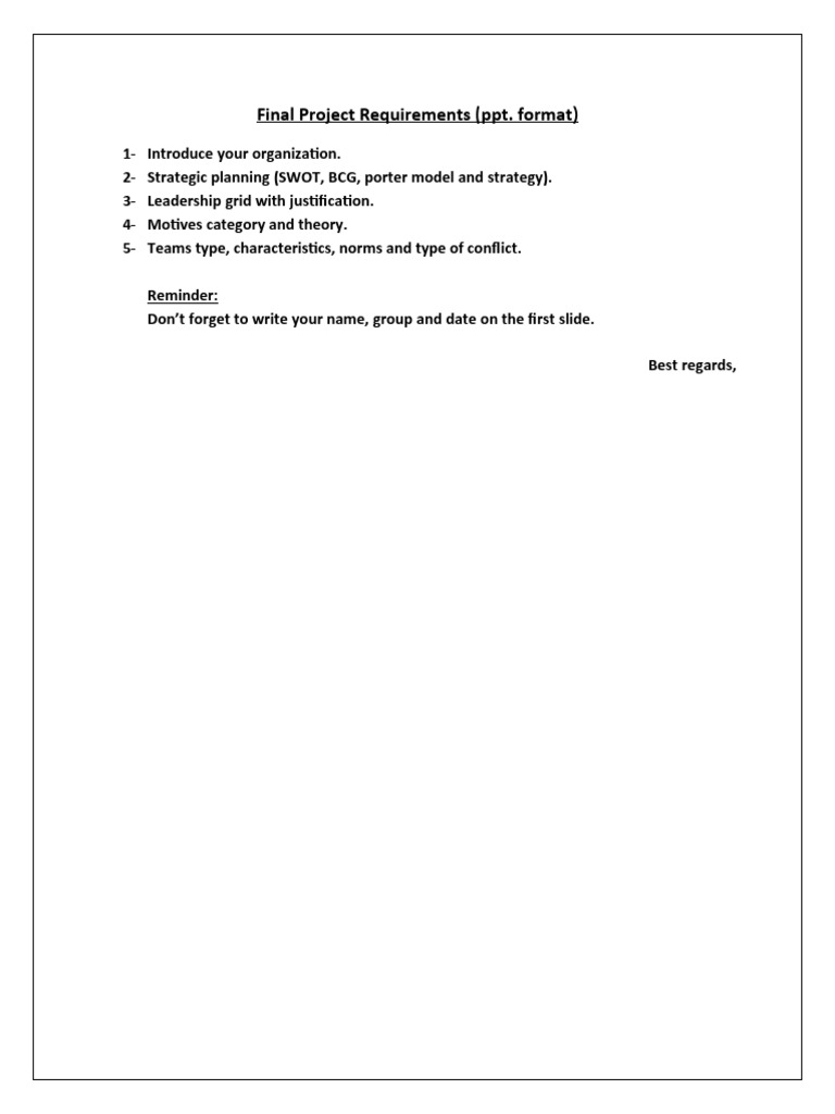 Final Project Requirements | PDF | Art