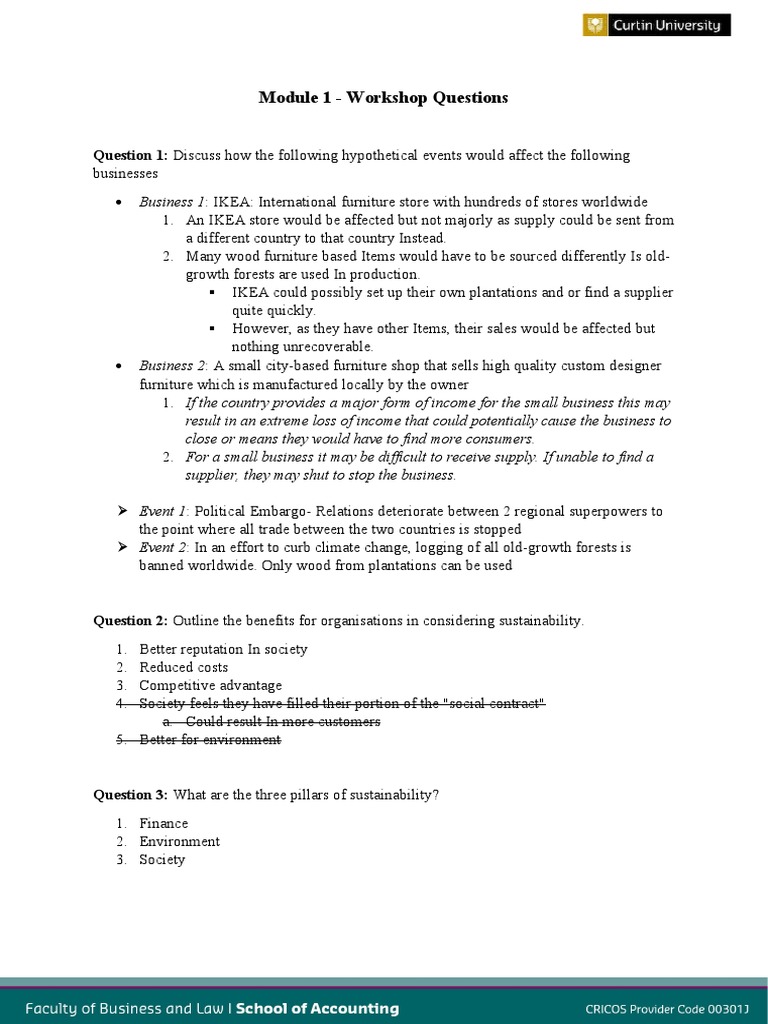 Acct1002 M1 Workshop Questions Pdf Corporate Social Responsibility