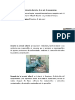 Descontaminación de Rutina de La Sala de Operaciones