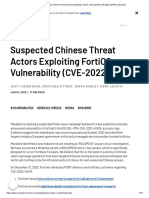 Suspected Chinese Threat Actors Exploiting FortiOS Vulnerability (CVE-2022-42475) - Mandiant