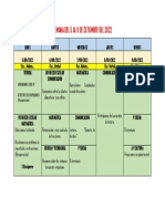 Semana Del 5 Al 9 de Setiembre Del 2022