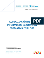 Anexo I ACTUALIZACIÓN DE LOS INFORMES DE EVALUACIÓN FORMATIVA EN EL SGE