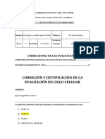 Correcciones de Las Evaluaciones - Ciclo Celular y Uniones Celulares