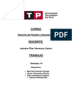 Tarea Derecho de Familia y Sucesiones - Semana 14