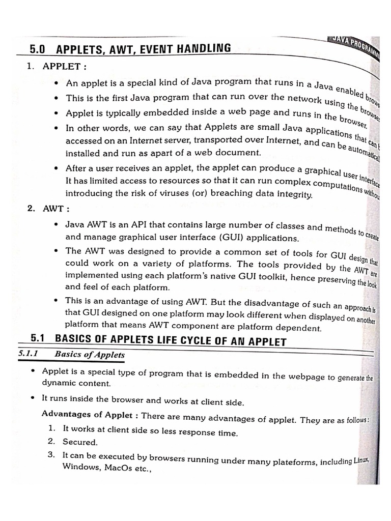 Java unit-5 cme diploma | PDF