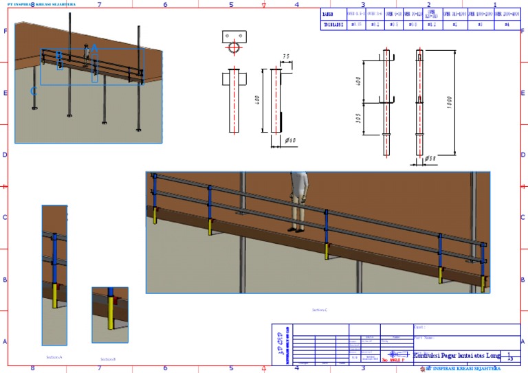 Kontruksi Pagar Lantai Atas Long | PDF