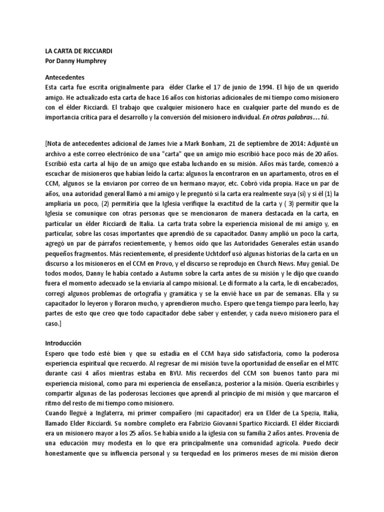 Copia Traducida de The-Ricciardi-Letter | PDF | Misionero | Jesús