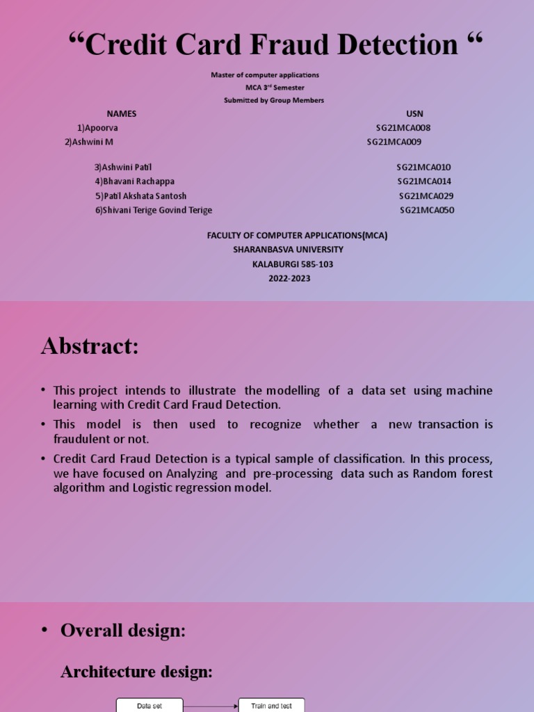 Credit card fraud detection cie3 pdf logistic regression statistics