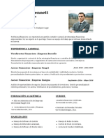 Curriculum Profesional Hombre Ejecutivo Con Foto Formal Azul