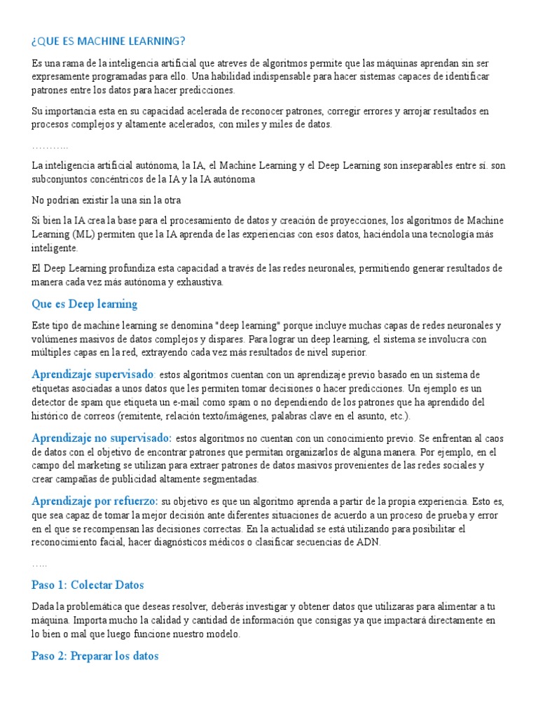 Introducción al Machine Learning | PDF | Inteligencia artificial ...